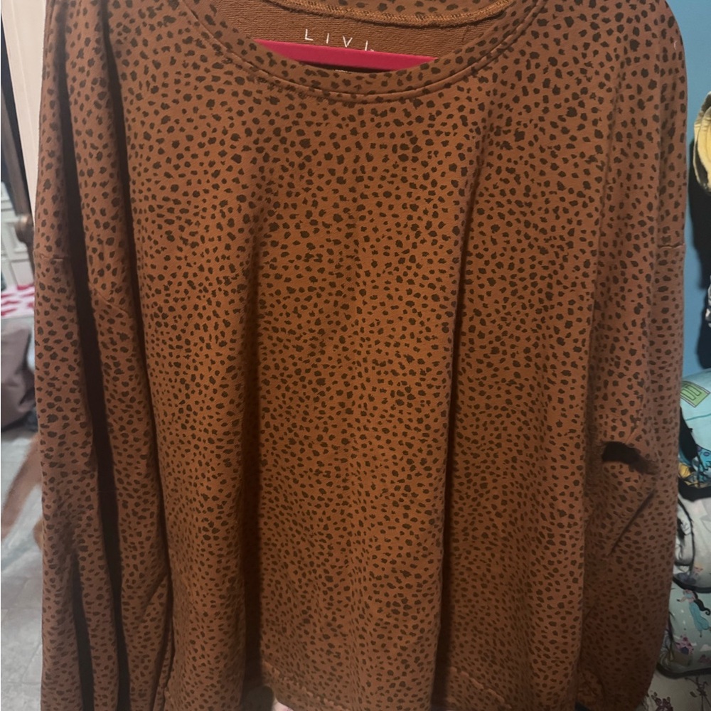 Livi Active Brown Leopard Print Sweatshirt
